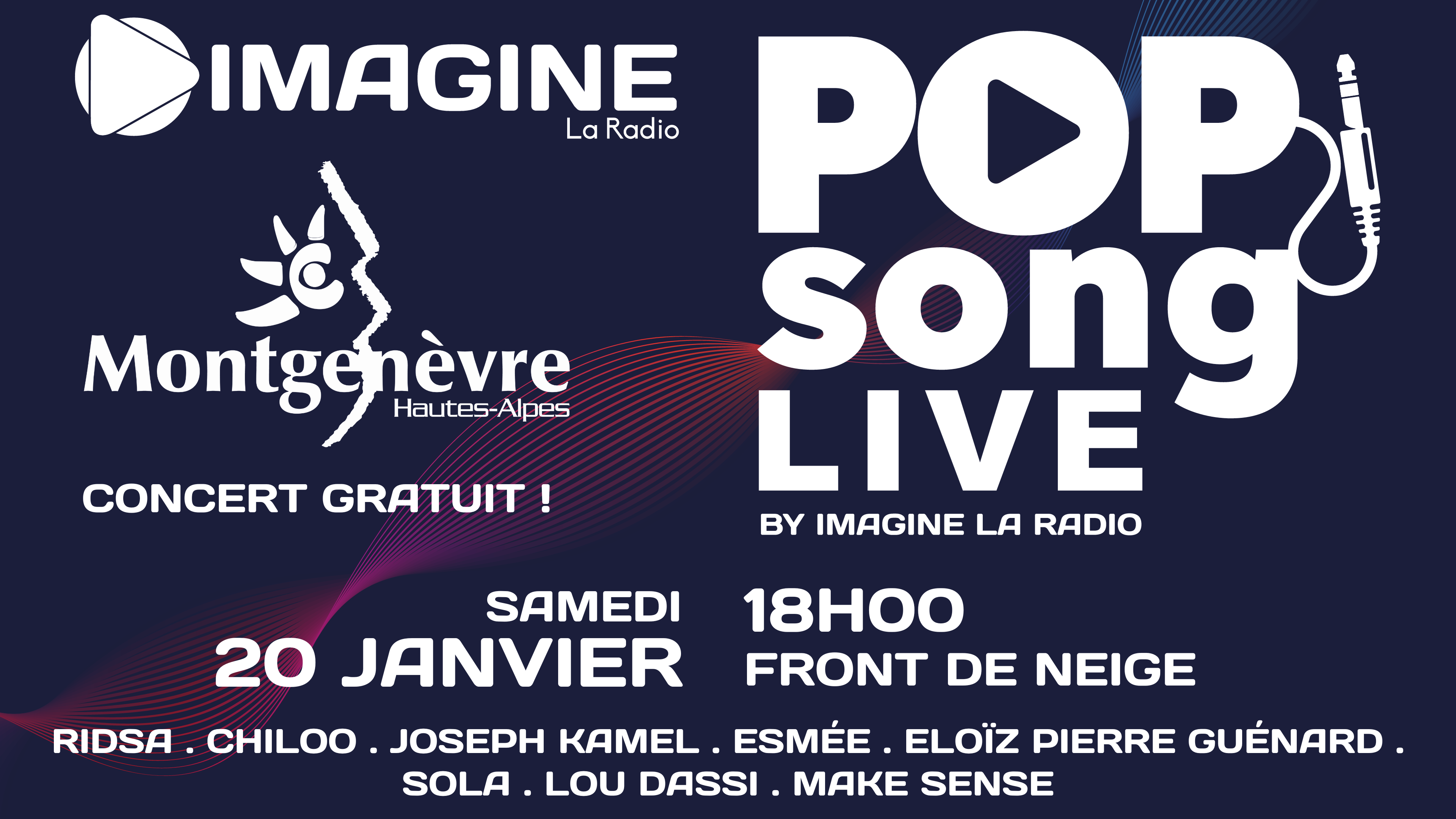Pop Song Live 2024 - 20 janvier 2024 - Concert gratuit - Montgenèvre